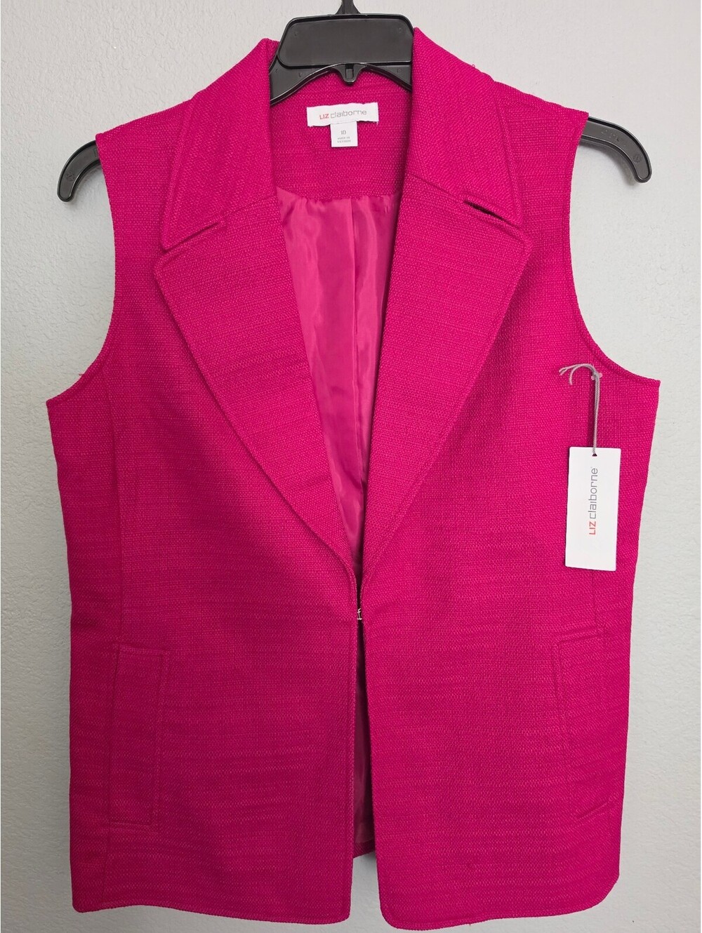 Liz Claiborne Women's Sleeveless Blazer Vest in Polynesian Rose, Size 10